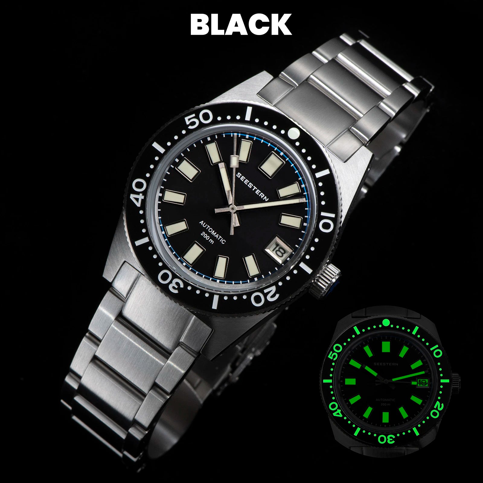 Seestern 62MAS V3 Automatic Dive Watch – NH35A, Domed Sapphire, 37mm, 200m Water Resistant