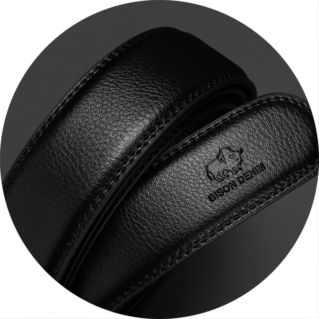 BISON DENIM Genuine Leather Automatic Buckle Belt
