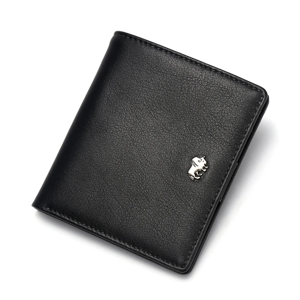 BISON DENIM RFID Blocking Leather Wallet with Coin Pocket