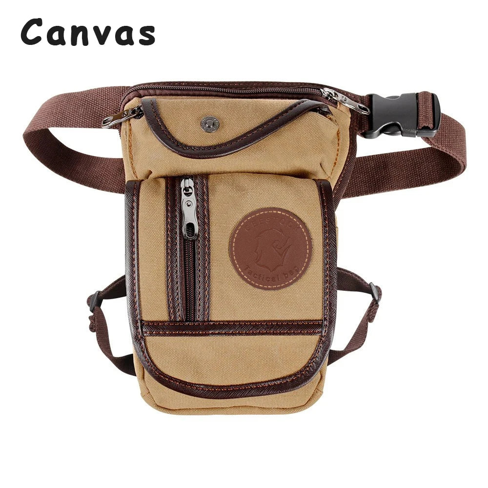 Men's Waterproof Motorcycle Drop Leg Bag – Nylon Riding Waist & Shoulder Bag