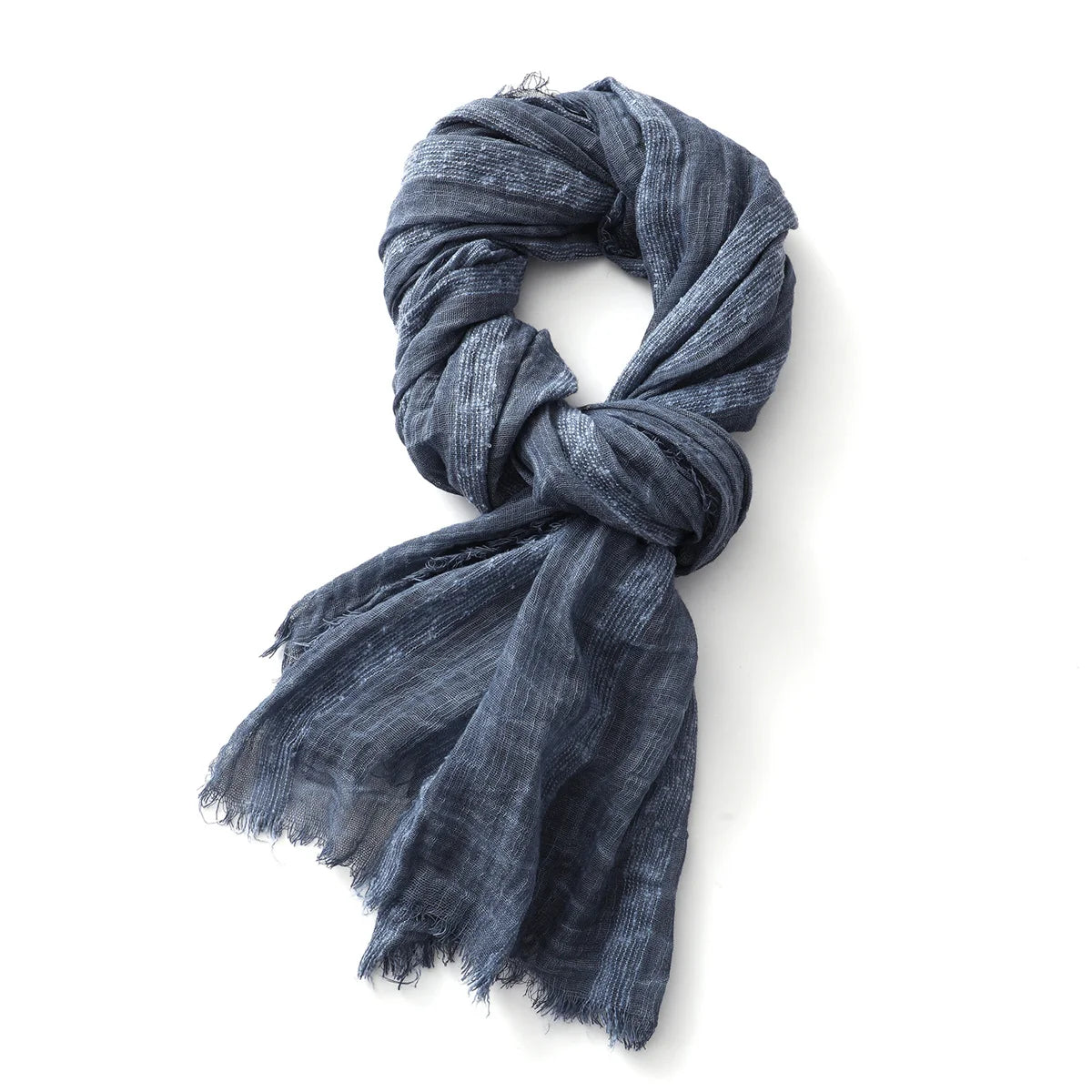 Unisex Cotton Linen Striped Scarf