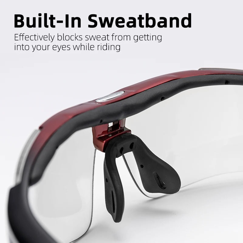 ROCKBROS Photochromic Polarized Cycling Sunglasses MTB PC Outdoor Sports Goggles 3/5 Lens Bicycle Riding Accessories