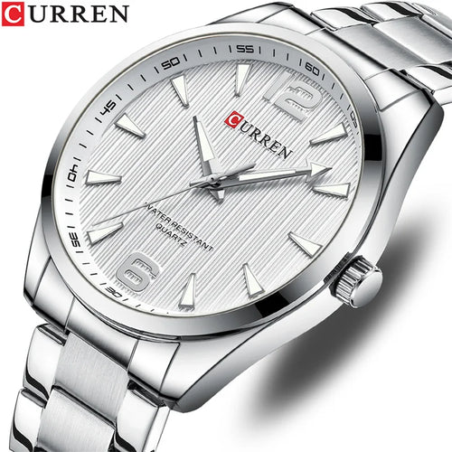 Curren 8434 Men's Business Quartz Watch | Stainless Steel | Luminous Hands