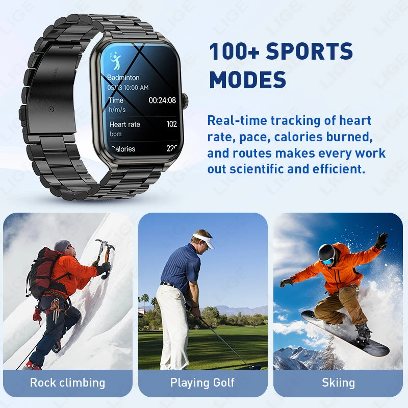 LIGE KT89 Smartwatch | 1.93" AMOLED, IP68, Bluetooth Calling & 100+ Sport Modes