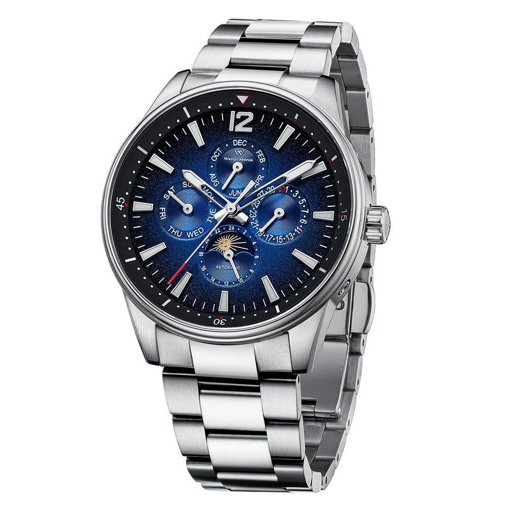 Welly Merck WM160M Automatic Dress Watch – California Dial, Sapphire Crystal, Stainless Steel