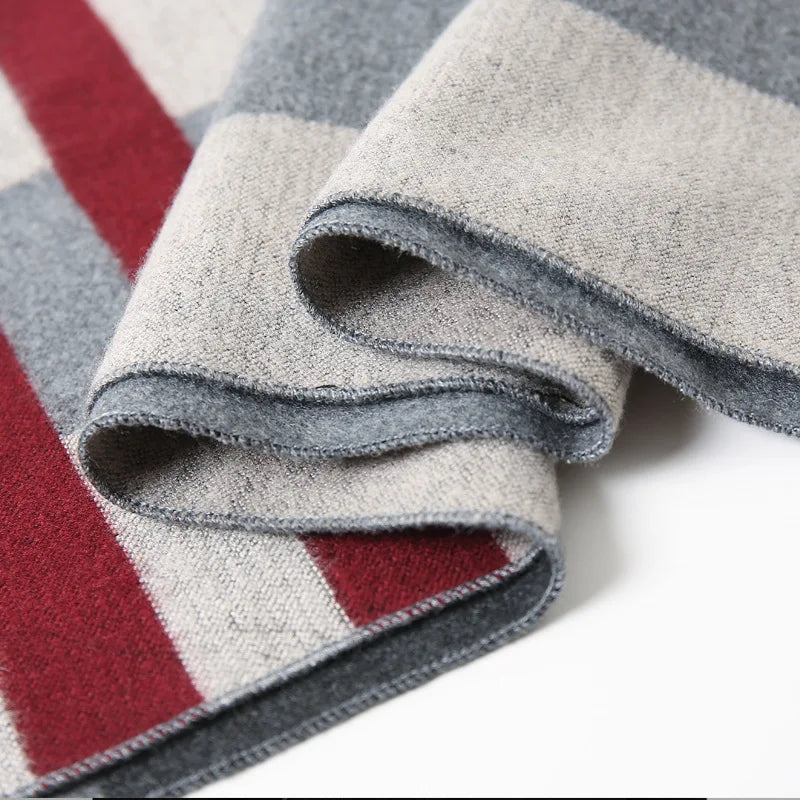Men's Plaid Winter Scarf – Cashmere-Blend, 180cm, 14 Colourways