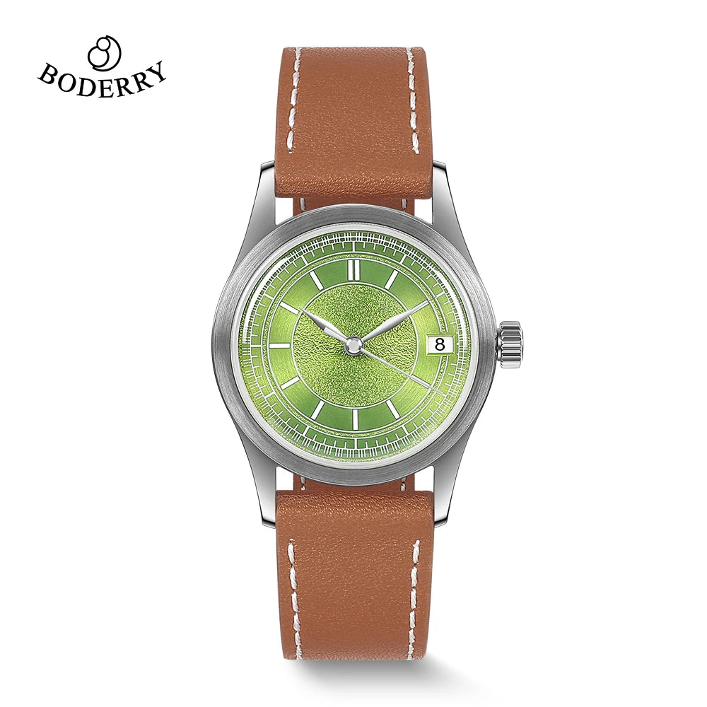 BODERRY HOU Automatic Watch – 80-Hour Power Reserve, Domed Sapphire Crystal, 100m Water Resistant