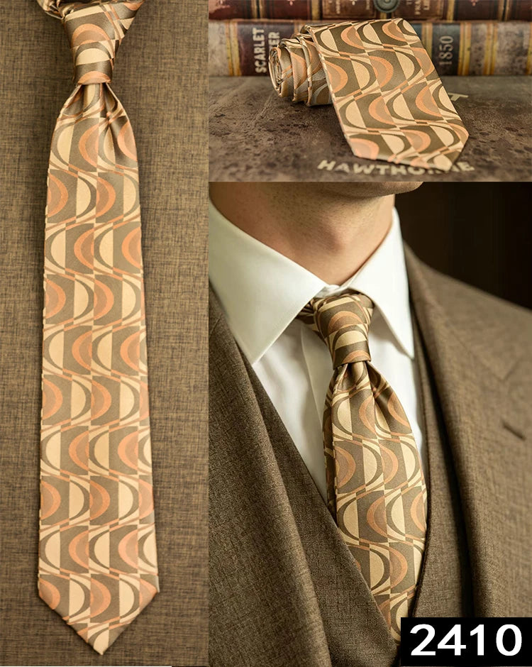 Men's 100% Silk Jacquard Necktie – Paisley, Abstract & Geometric Patterns