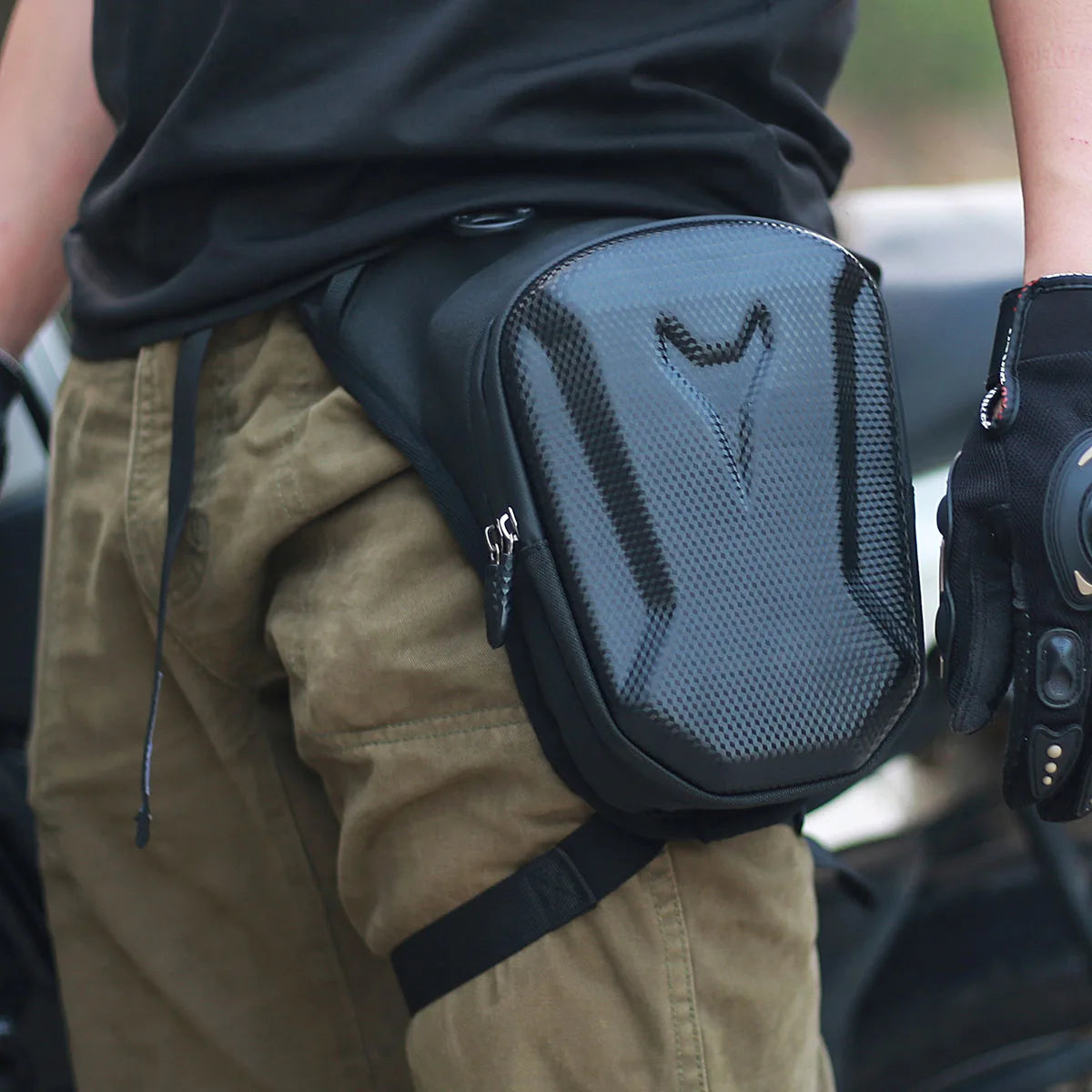 EVA Hard Shell Motorcycle Leg & Waist Bag – Waterproof Rider Crossbody Pack