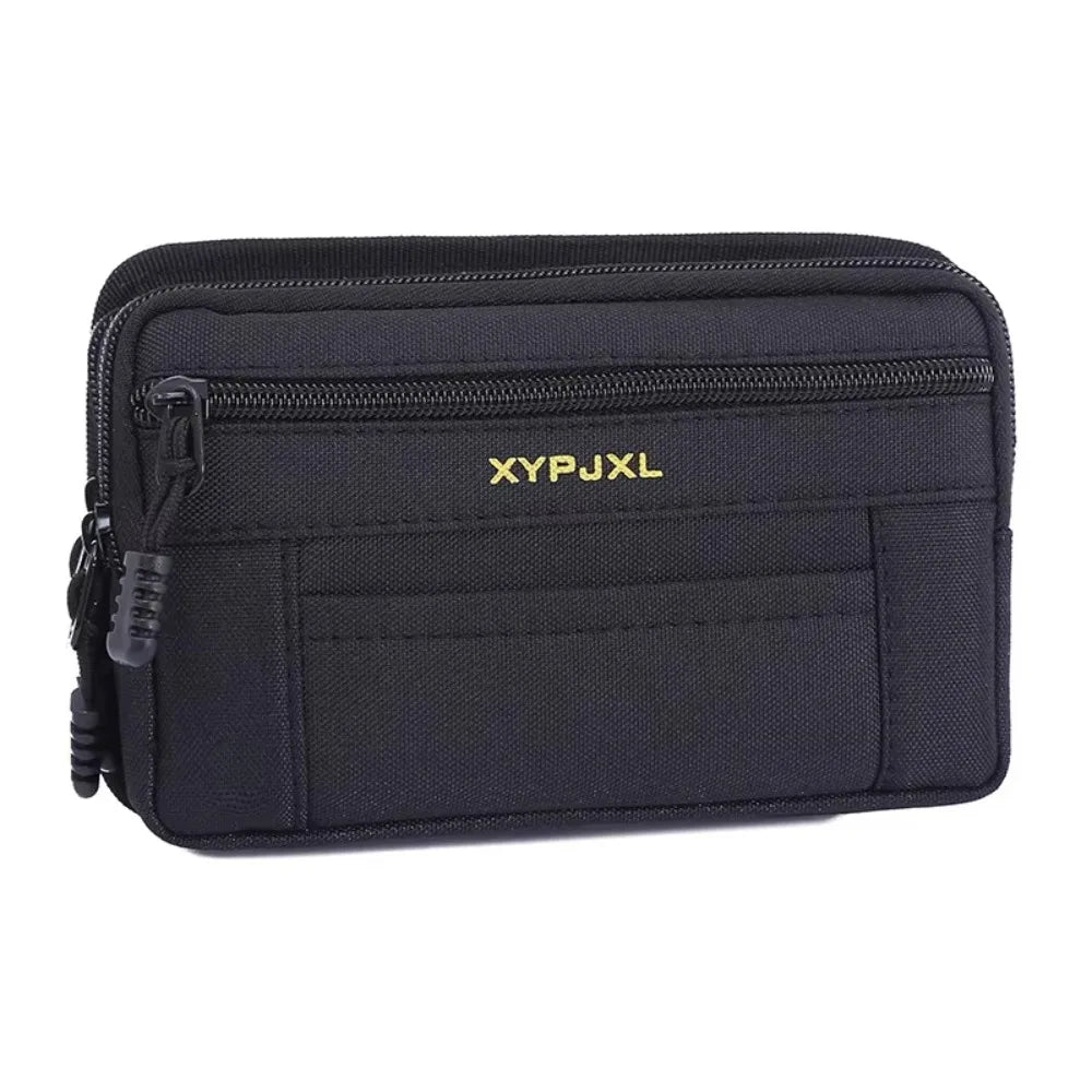 Men's Canvas Bum Bag – Multi-Compartment Waist Pack with Phone Holder