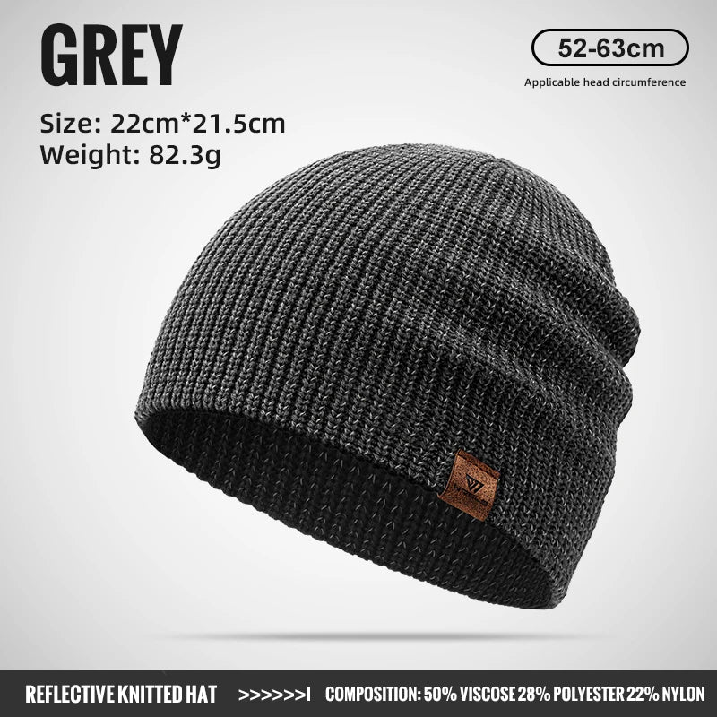 WRELS Reflective Knit Beanie – Windproof Running & Cycling Cap | Unisex