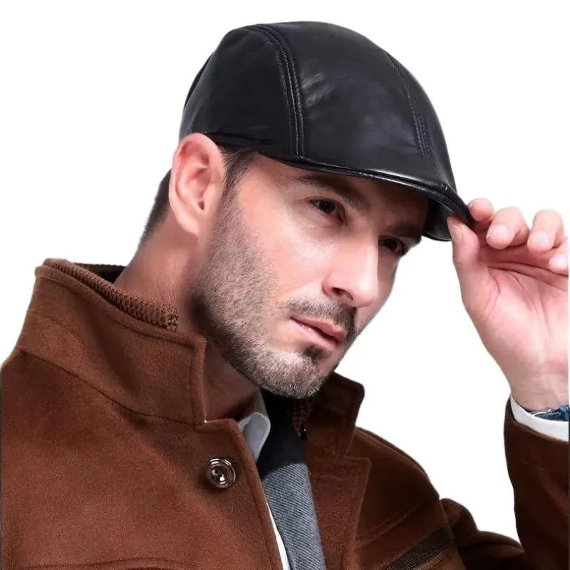 Golexury PU Leather Beret Hat — Unisex, All-Season