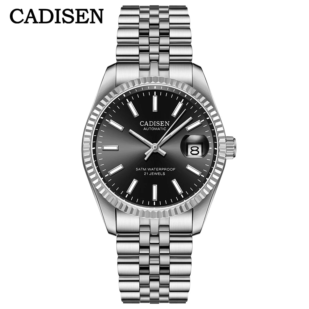 Cadisen C8053 Automatic Watch – Miyota 8215, Sapphire Crystal, Gold & Steel Finish