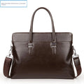 Men's Genuine Leather Briefcase Tote | Casual Cowhide Shoulder & Crossbody Bag