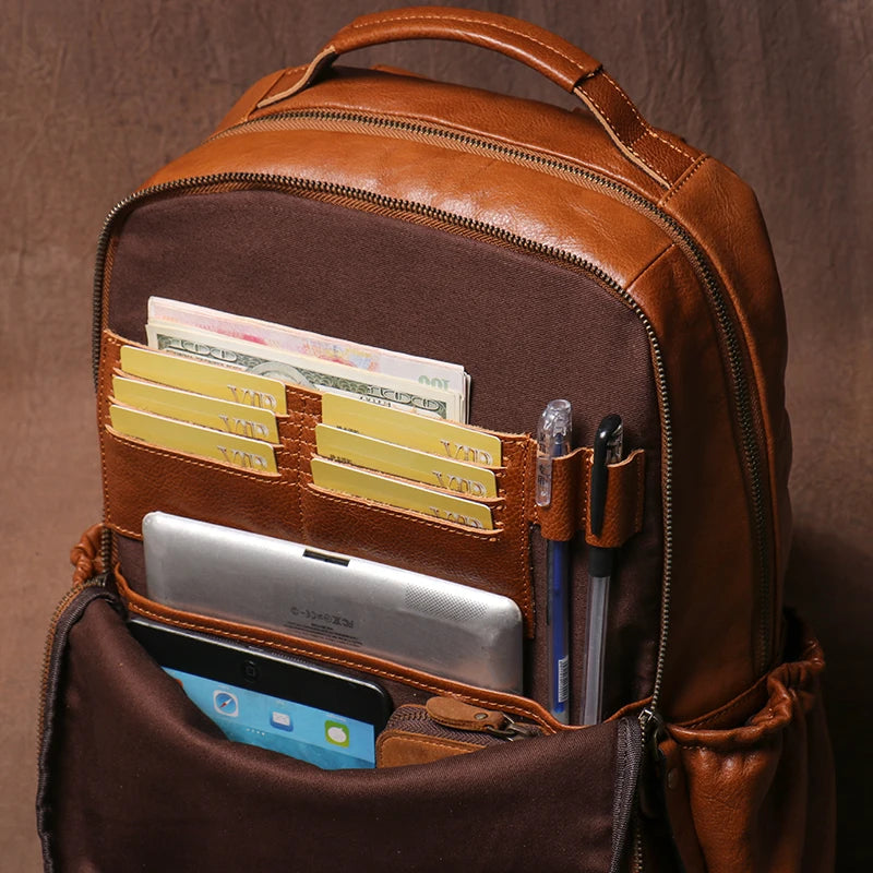 GURO Large Genuine Leather Laptop Backpack