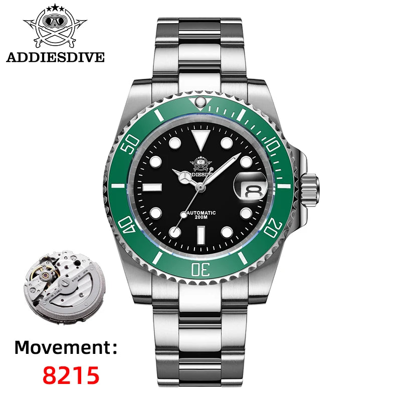 ADDIESDIVE AD2503 Automatic Dive Watch – Miyota 8215, Ceramic Bezel, Domed Sapphire, 200m Water Resistant