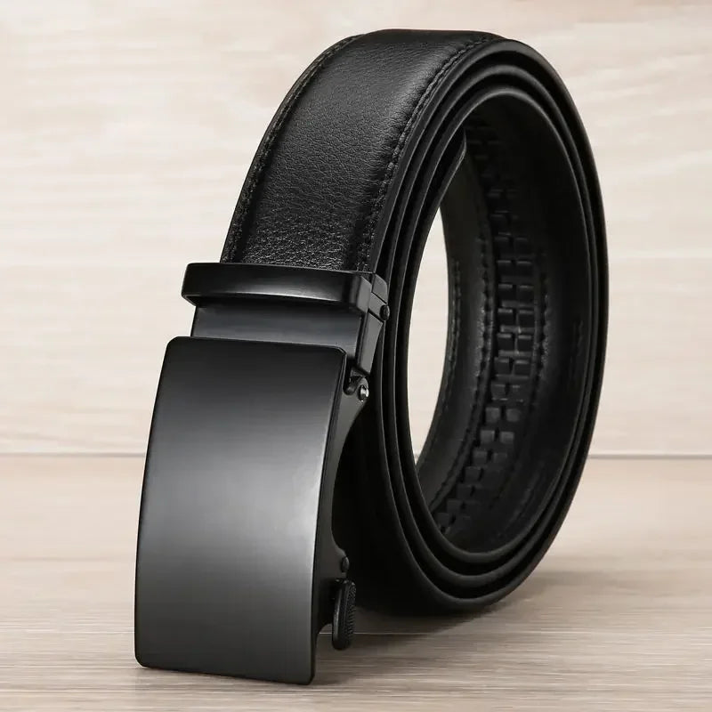 Men's Automatic Buckle Belt – PU Leather Business Belt