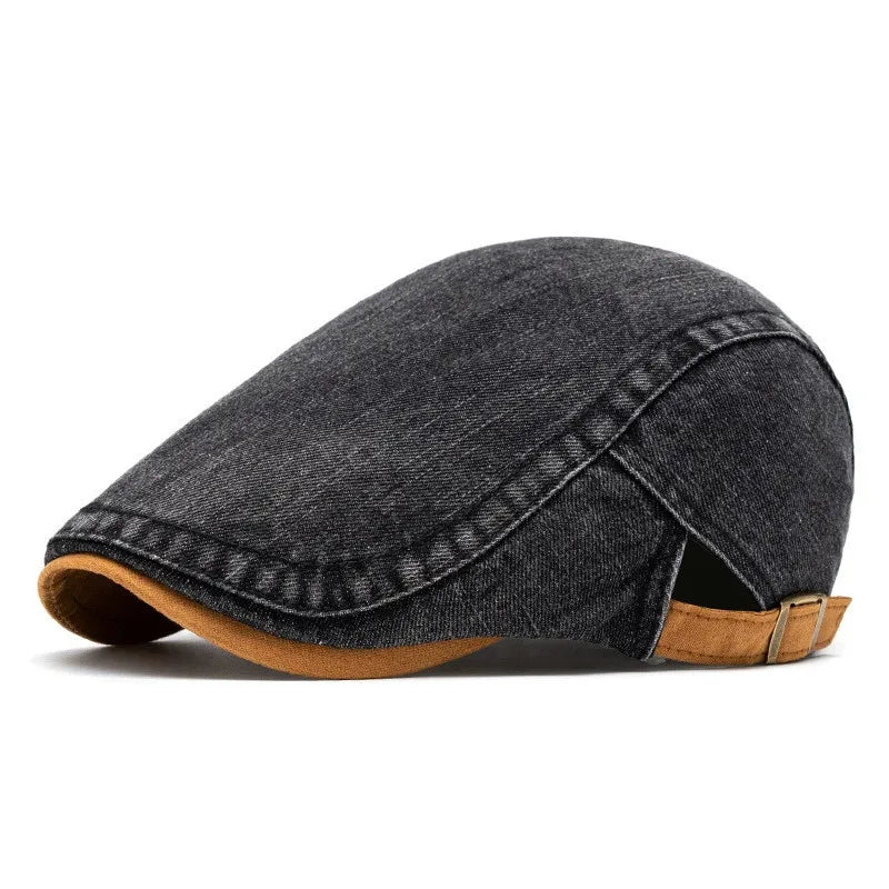 Men's Cotton Newsboy Cap – Solid Colour Beret