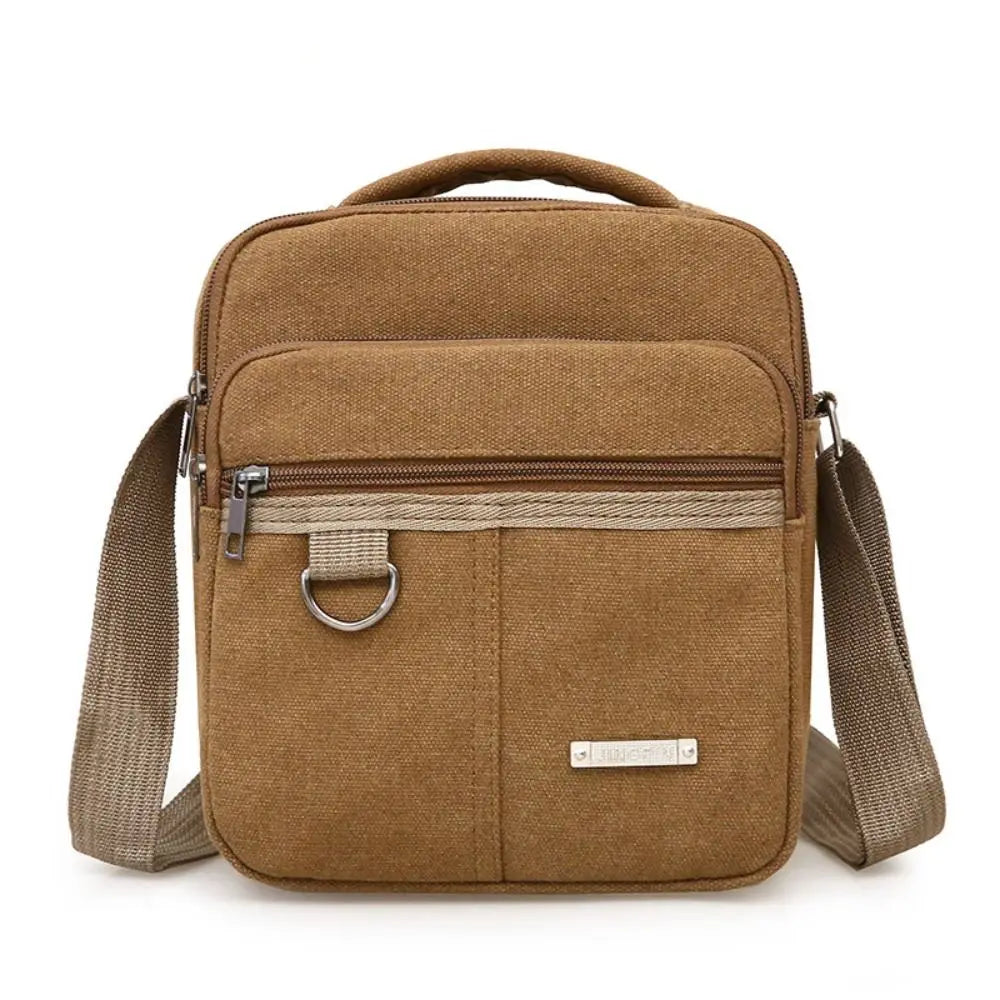 Men's Canvas Bucket Crossbody & Sling Bag – Compact Messenger & Shoulder Bag