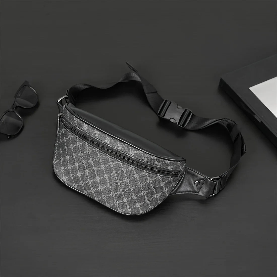 Men's PU Leather Chest & Sling Bag – Multifunction Crossbody & Waist Pack