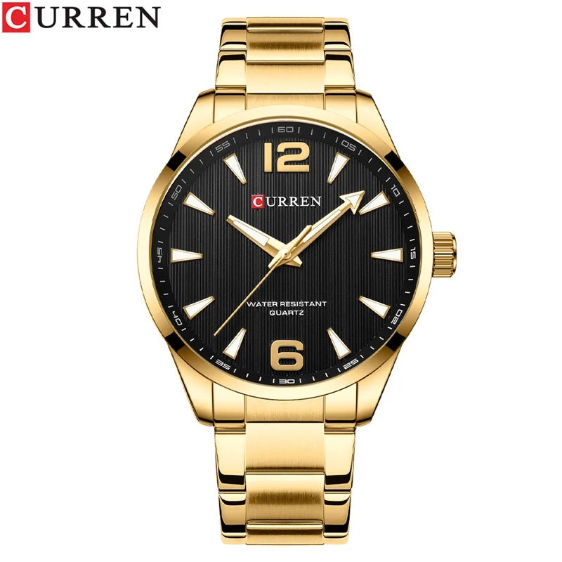 Curren 8434 Men's Business Quartz Watch | Stainless Steel | Luminous Hands