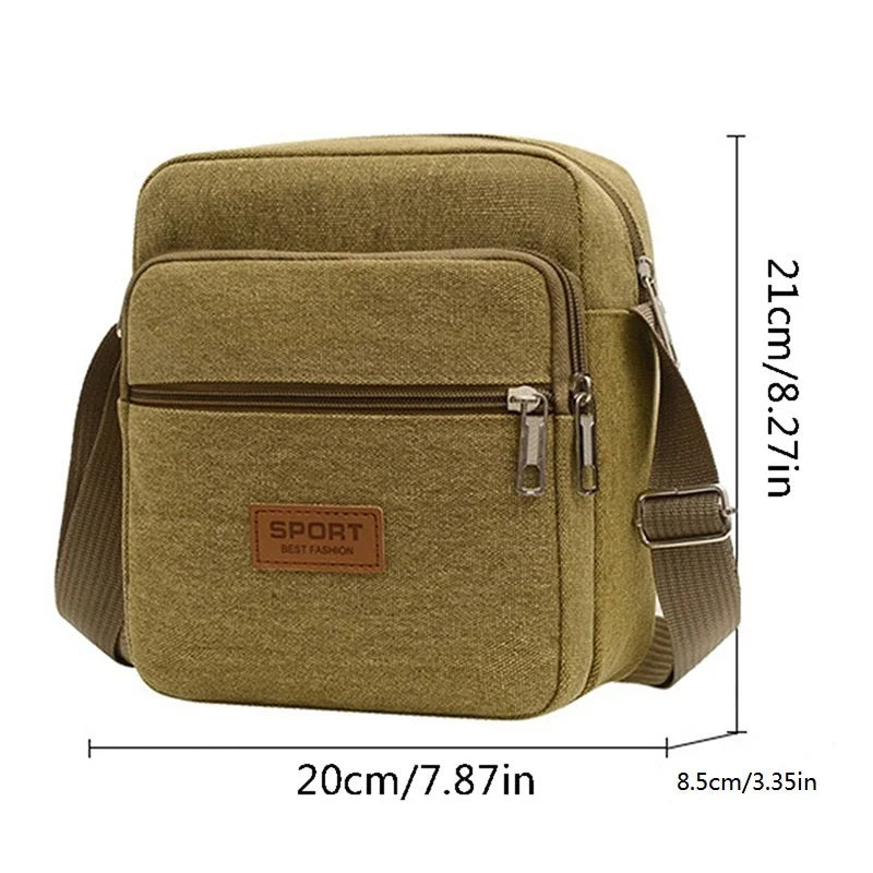 Men's Canvas Mini Crossbody Bag – Casual Shoulder & Messenger Bag