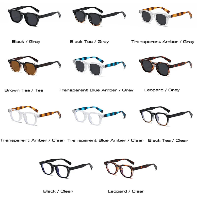 SO&EI New Square Sunglasses Women Retro Rivets Men Trending Sun Glasses UV400