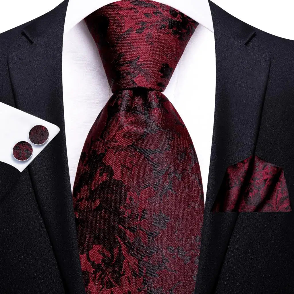 Hi-Tie Men's Silk Paisley Necktie & Pocket Square Set – 8.5cm | 19 Colours
