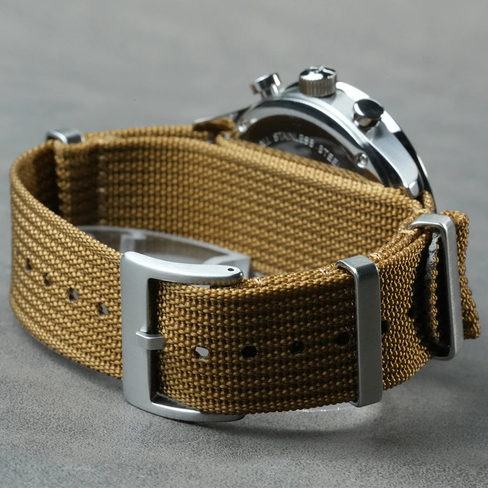 Cadisen C7066 Quartz Chronograph Watch – Miyota OS11, AR-Coated Crystal, Canvas Strap