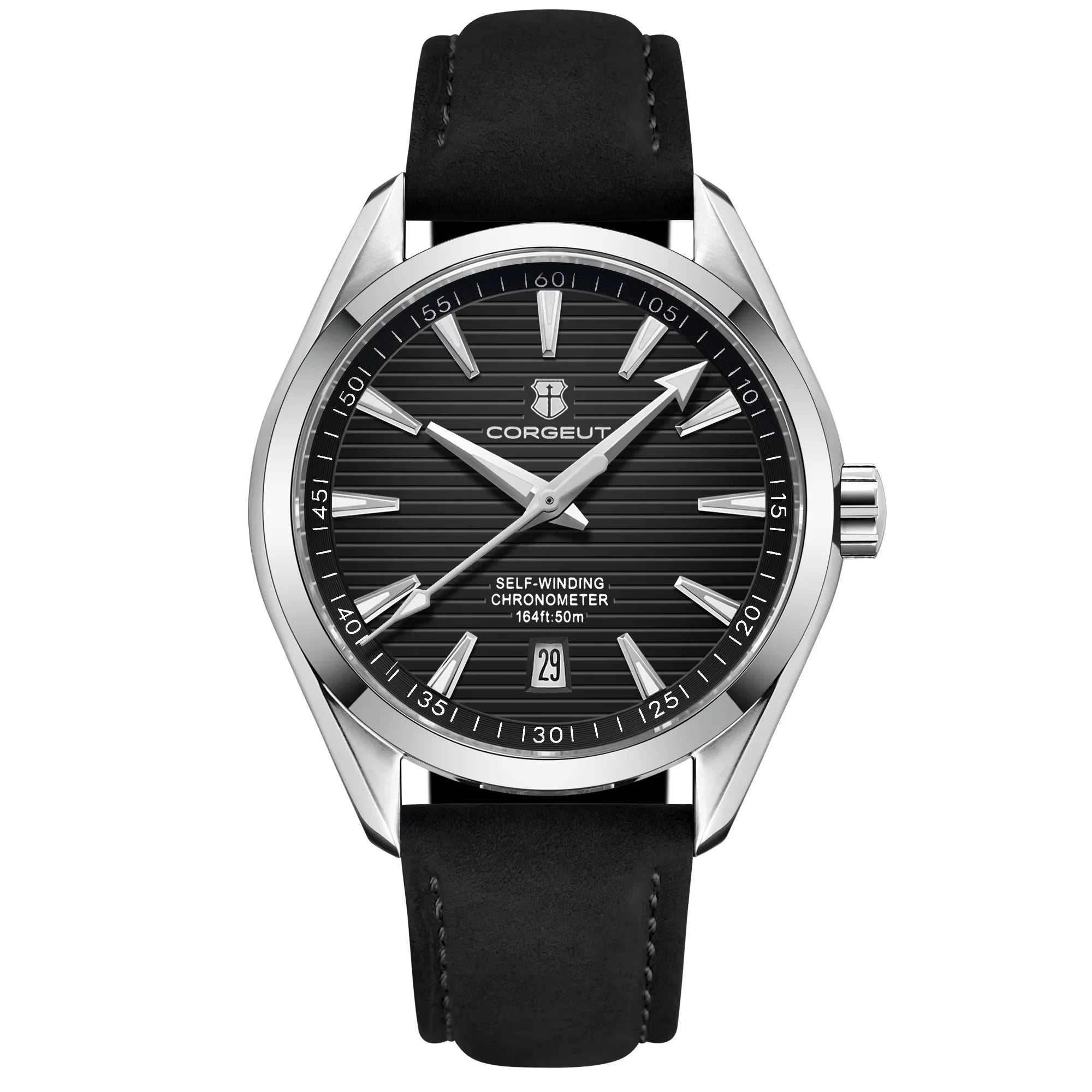 CORGEUT 41mm Automatic Watch – Seiko NH35, Sapphire Crystal, Exhibition Caseback, 50m Water Resistant