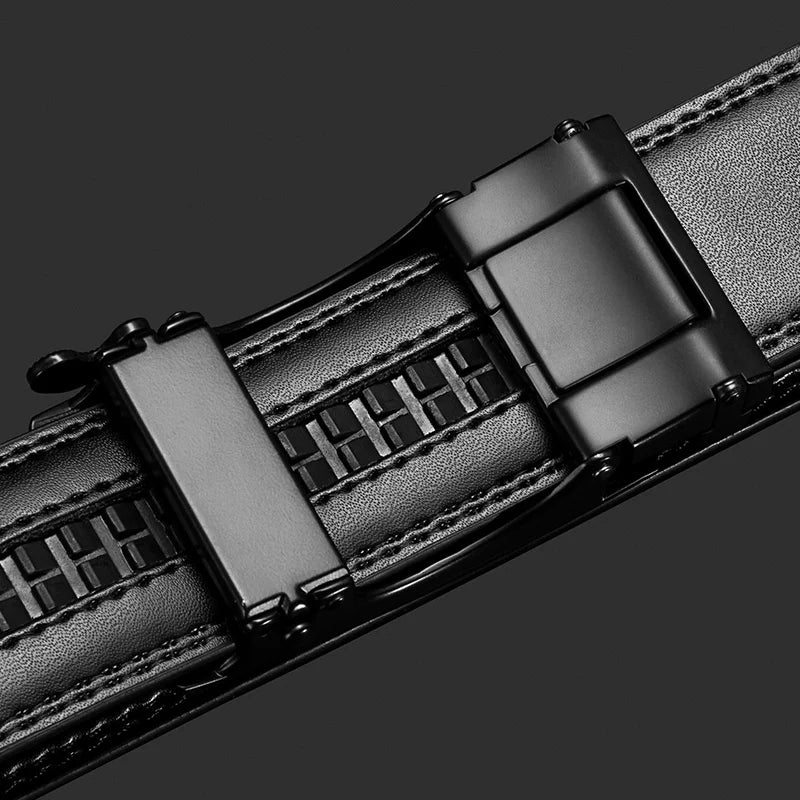 BISON DENIM Genuine Leather Automatic Buckle Belt