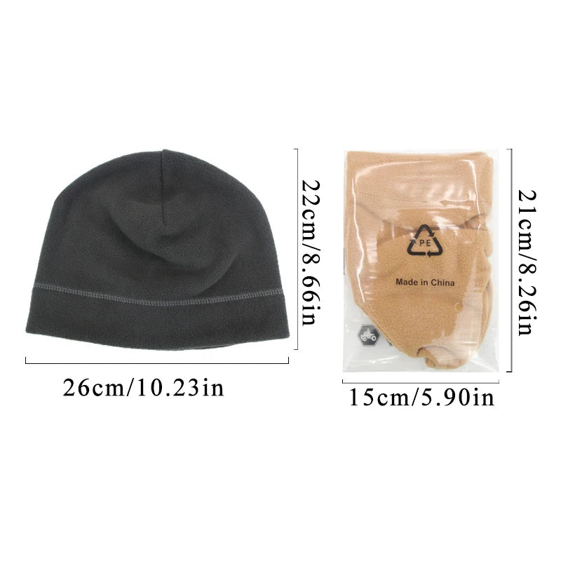 Men's Fleece Beanie – Windproof Winter Hat