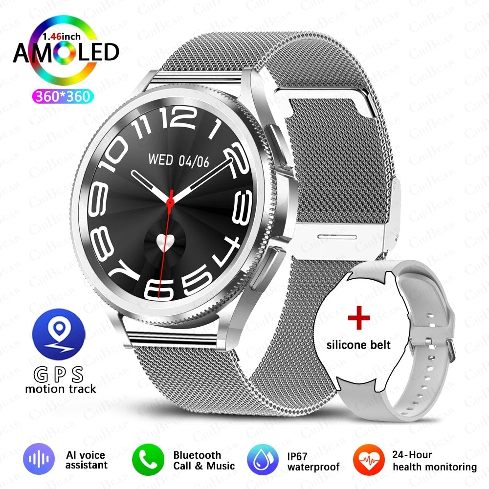 Jooeniok Watch 6 Pro Smartwatch | 1.46" AMOLED, Bluetooth Calling & GPS Sports Tracker
