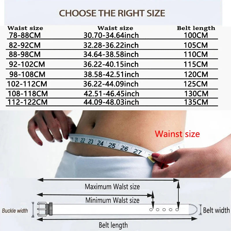 Men High Quality Genuine Leather Belt Luxury Designer Belts Men Cowskin Fashion Strap Male Jeans for Man Cowboy