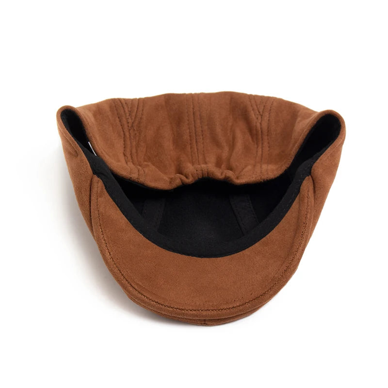 Men's Suede Beret – Flat Visor Cap