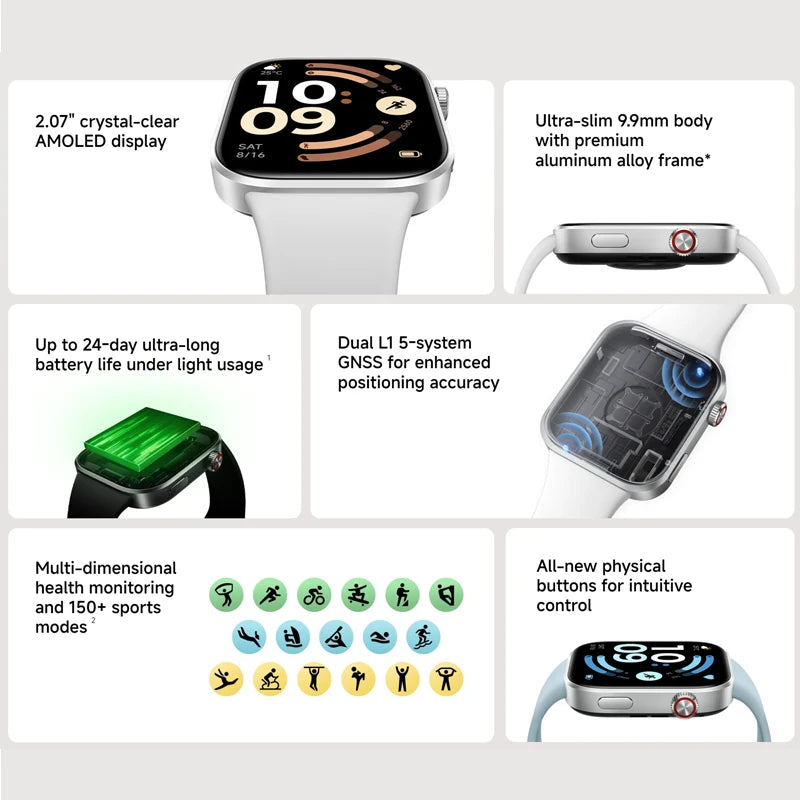 Redmi Watch 6 – 2.07" AMOLED, 550mAh Battery, GPS, 5ATM, Bluetooth Calling