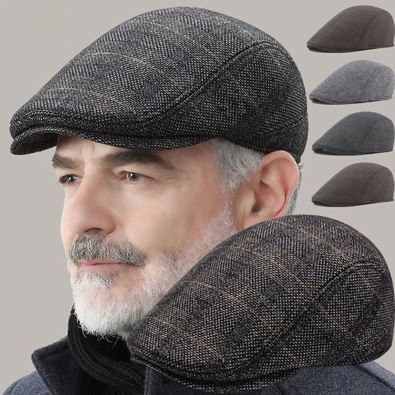 Unisex Stretch Beret – Classic Artist Painter Flat Cap for Autumn & Winter
