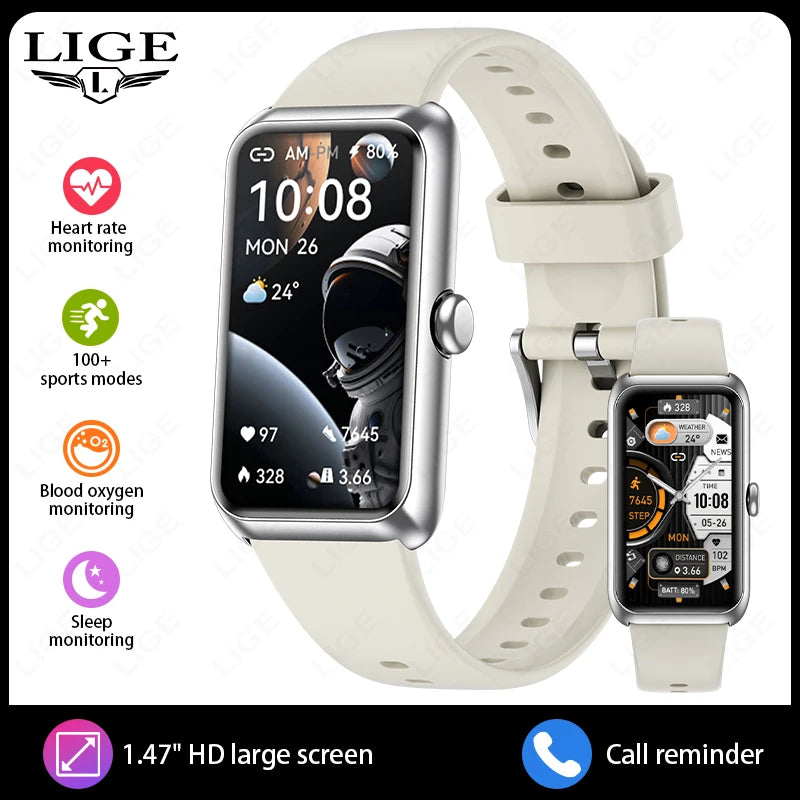 LIGE T11 Fitness Tracker Smartwatch | IP68, Bluetooth Calling, Heart Rate & Sleep Monitor