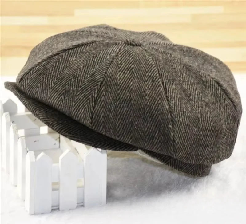Men's Herringbone Newsboy Cap – Large Fit