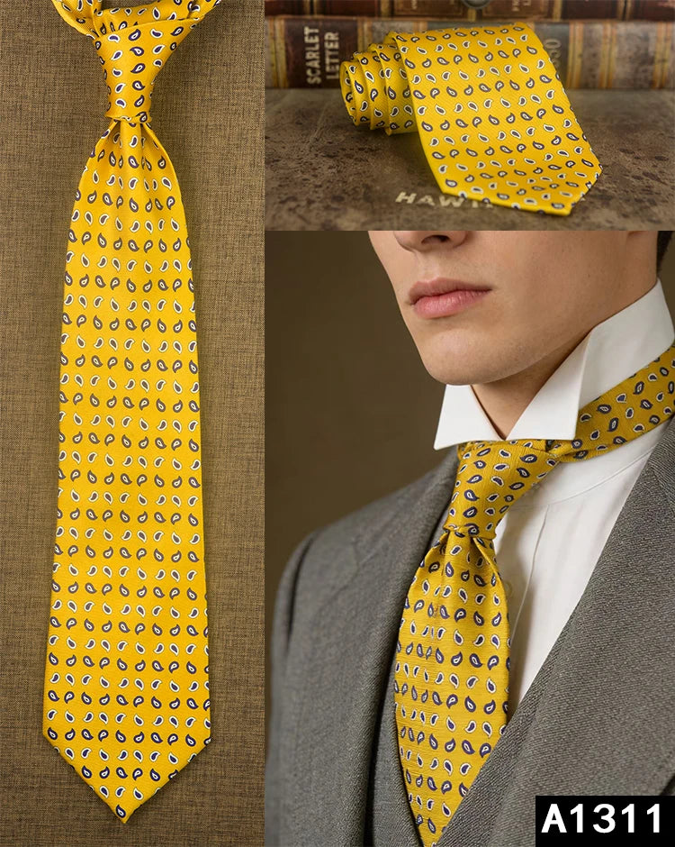 100% Silk Men's Printed Necktie – Vintage & Novelty Collection