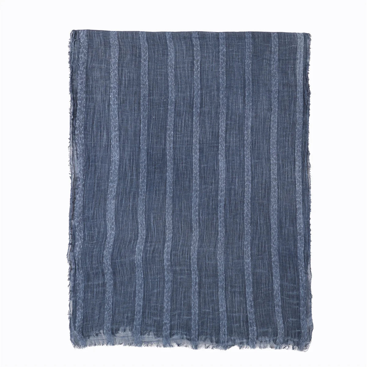 Unisex Cotton Linen Striped Scarf