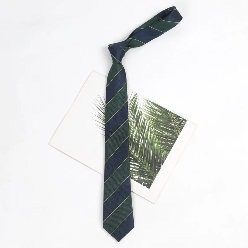Men's Army Green Necktie – Solid Polyester | 7cm