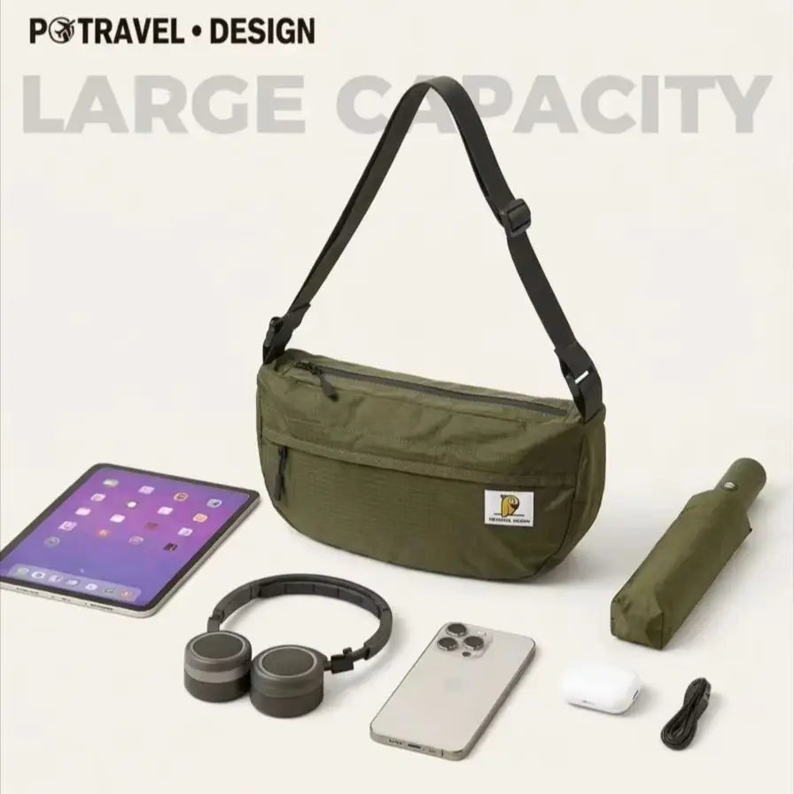Ripstop Nylon Crossbody Sling Bag – Lightweight Foldable Shoulder & Messenger Bag