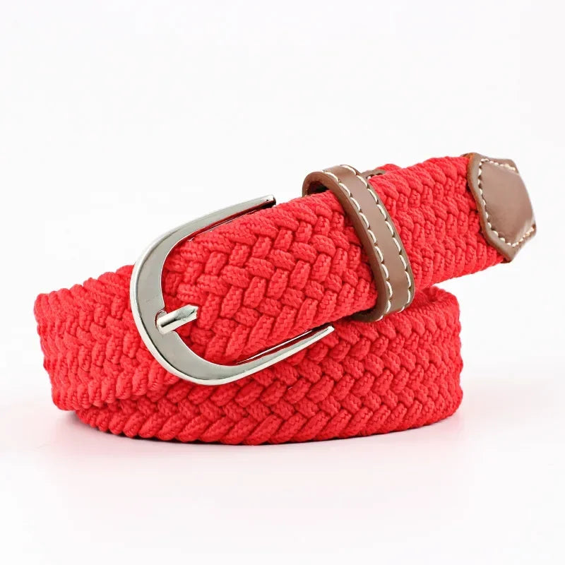 Canvas Belts for Men Fashion Metal Pin Buckle Tactical Strap Women Elastic Belt for Pants Jeans Student Girl