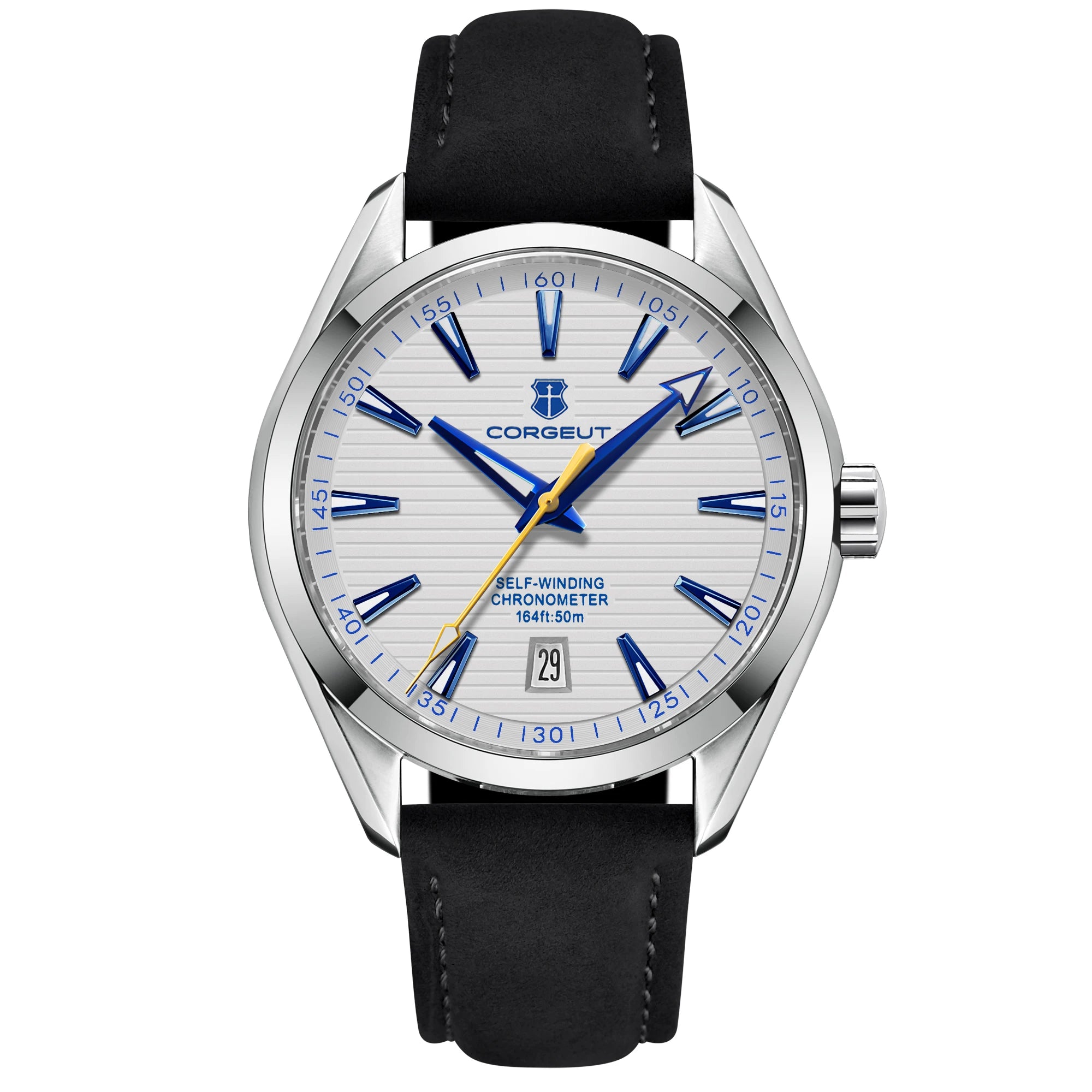 CORGEUT 41mm Automatic Watch – Seiko NH35, Sapphire Crystal, Exhibition Caseback, 50m Water Resistant