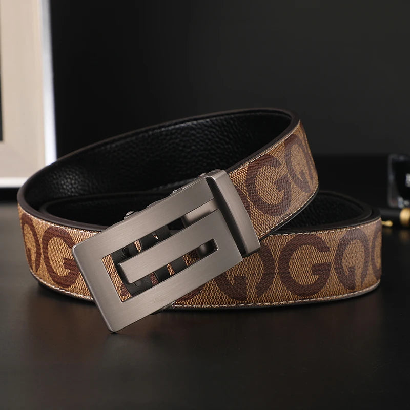 Unisex Split Leather Belt – Designer-Style Square Buckle