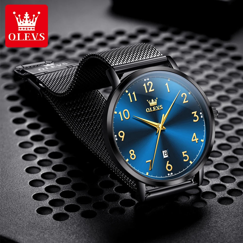 Top Brand OLEVS New 5653 Man Watch Minimalist Fashion Quartz Watch for Men Digital Dial Auto Date Waterproof Men's Wristwatches