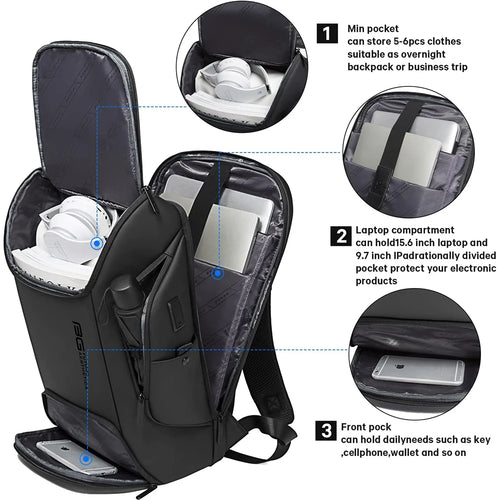 Bange BG-7267 Smart Laptop Backpack – USB Charging, Waterproof, 15.6"