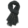 Men's Yarn-Dyed Striped Cotton Linen Scarf | Tassel Shawl & Wrap