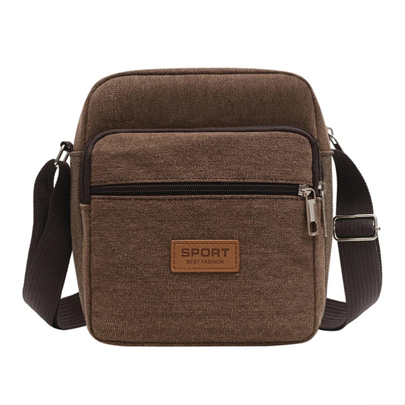 Men's Canvas Mini Crossbody Bag – Casual Shoulder & Messenger Bag
